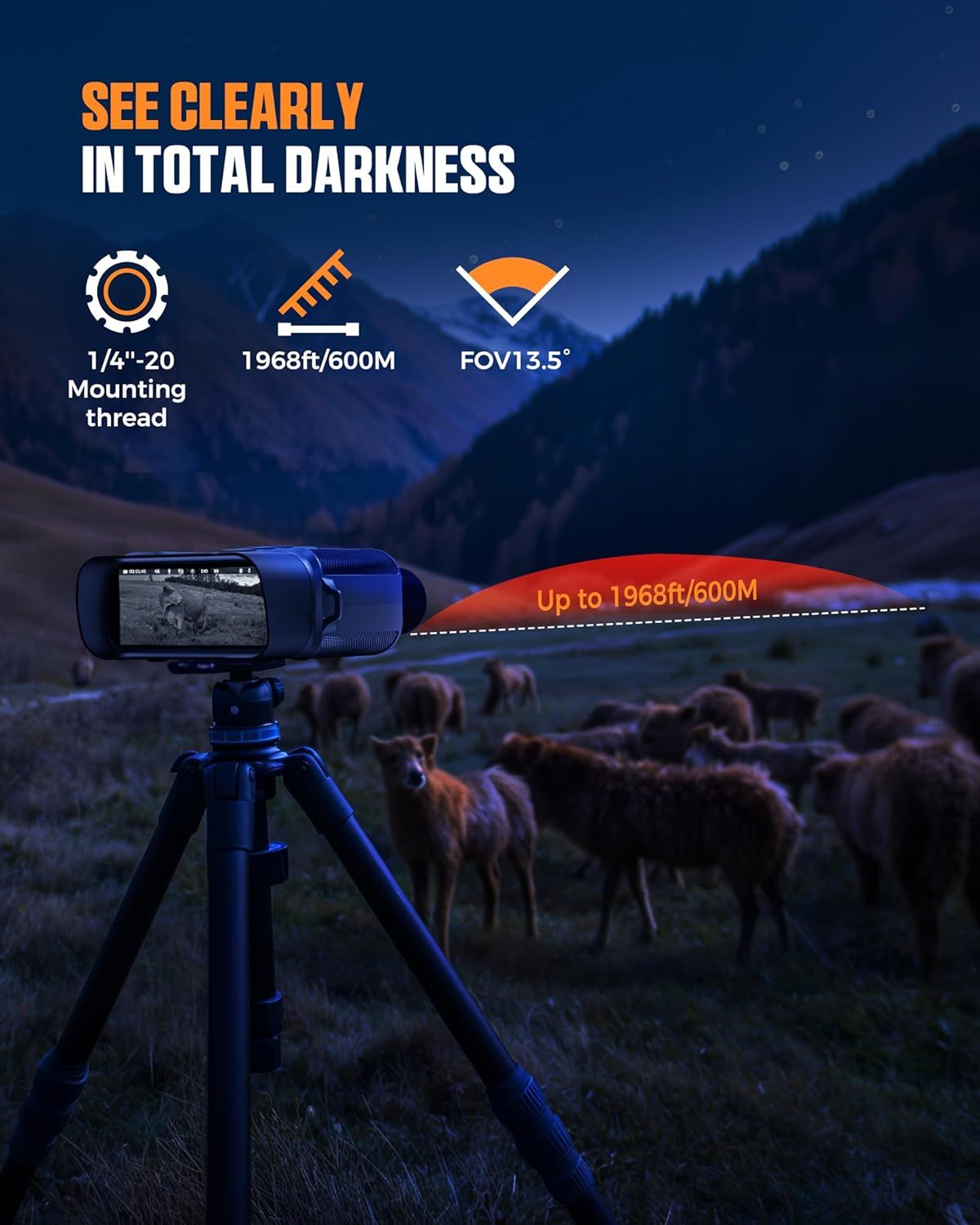 CIGMAN 4K Night Vision Binoculars, 3.99" Large HD Display, 58MP Night Photos, 5000mAh Battery, IP65 Waterproof, 5X Zoom, 32GB Card Included
