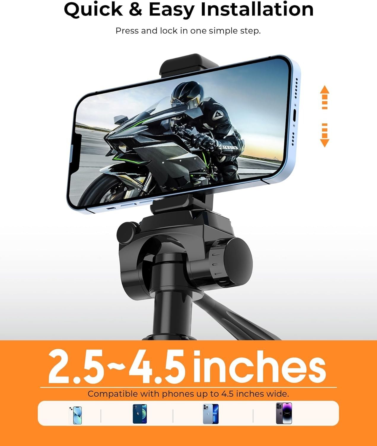 CIGMAN 59-inch Lightweight Adjustable Laser Level Tripod with 3-Way Swivel Pan Head, Bubble Level, Phone Holder, Quick Release Plate with 1/4" Screw Mount & 5/8" UNF Adapter Nut, Camera & Phone Tripod