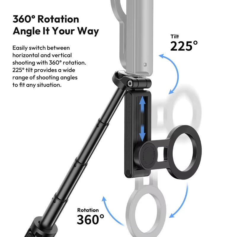 Ulanzi JJ03 Magnetic Phone Tripod Wireless Phone Grip Selfie Stick Desktop Tripod with Remote Control Photography Livestreaming