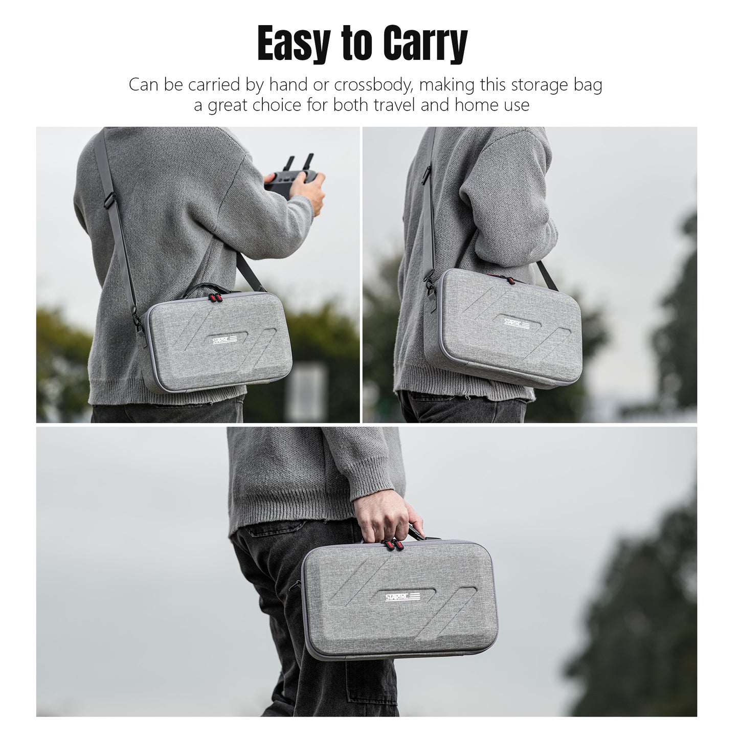 STARTRC Flip Drone Case for DJI Flip Fly More Combo,Portable PU Leather Shoulder Bag Can Organizes RC2/RC-N3 Remote, 7 Original Batteries, Charging Hub, 65W Charger, Flip Drone and Other Accessories