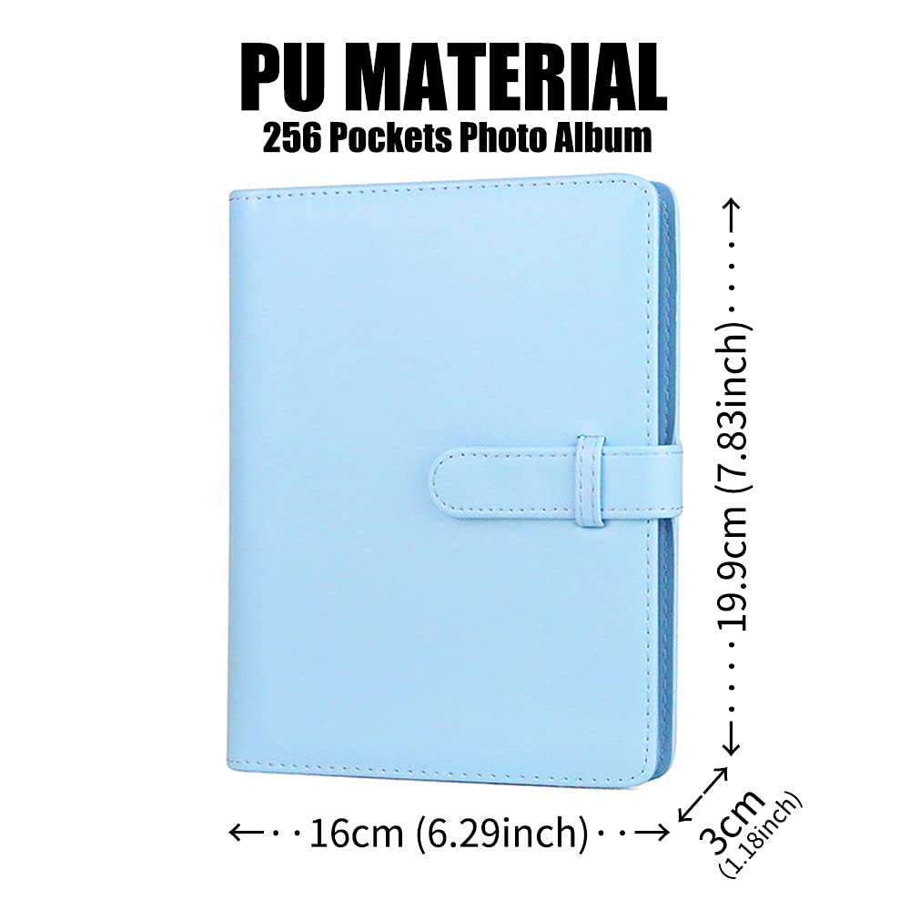 LIFEBEA 256 Pockets Photo Album for Fujifilm Instax Mini 11 12 9 40 Evo Liplay 8 7+ Instant Camera, Photo Album for Polaroid Kodak HP Zink 2x3" Photo (Blue)