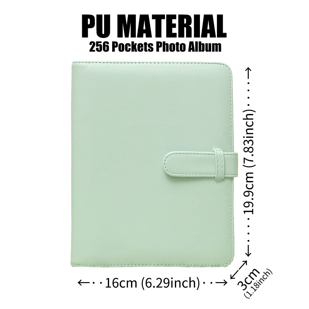 LIFEBEA 256 Pockets Photo Album for Fujifilm Instax Mini 11 12 9 40 Evo Liplay 8 7+ Instant Camera, Photo Album for Polaroid Kodak HP Zink 2x3" Photo (Green)