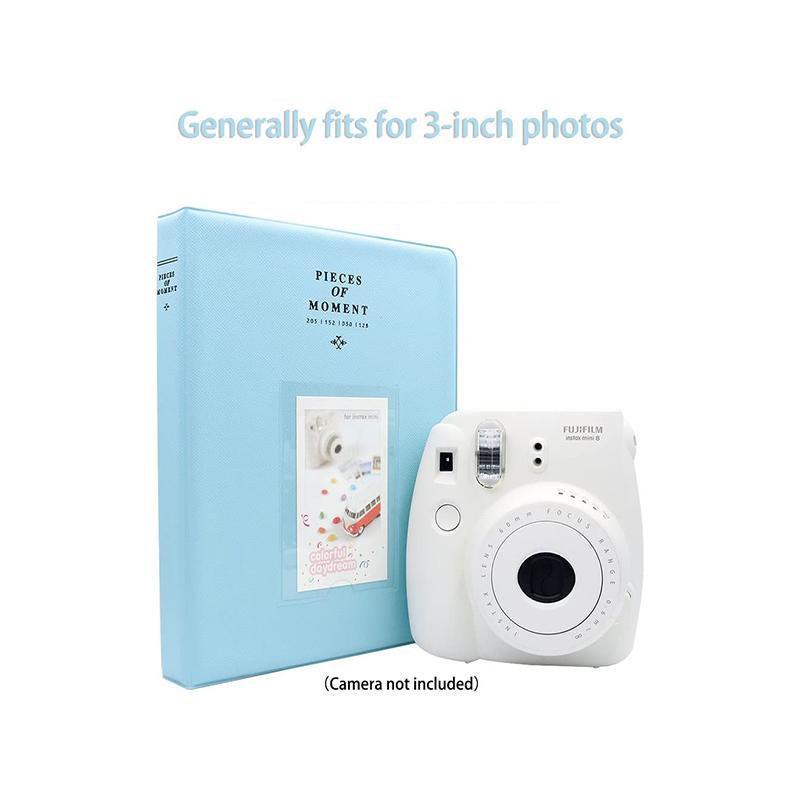 128 Pockets Album Case Storage For Polaroid Photo FujiFilm Camera Film - Lake Blue