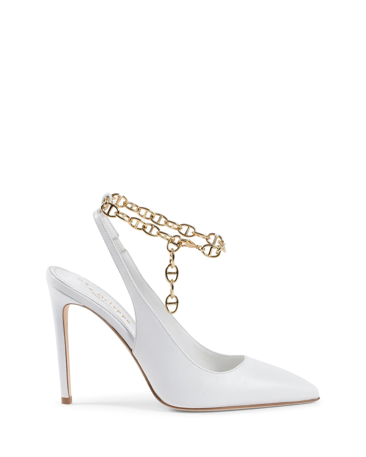 Gold Chain Embellished  Decollete Pump - 37.5 EU