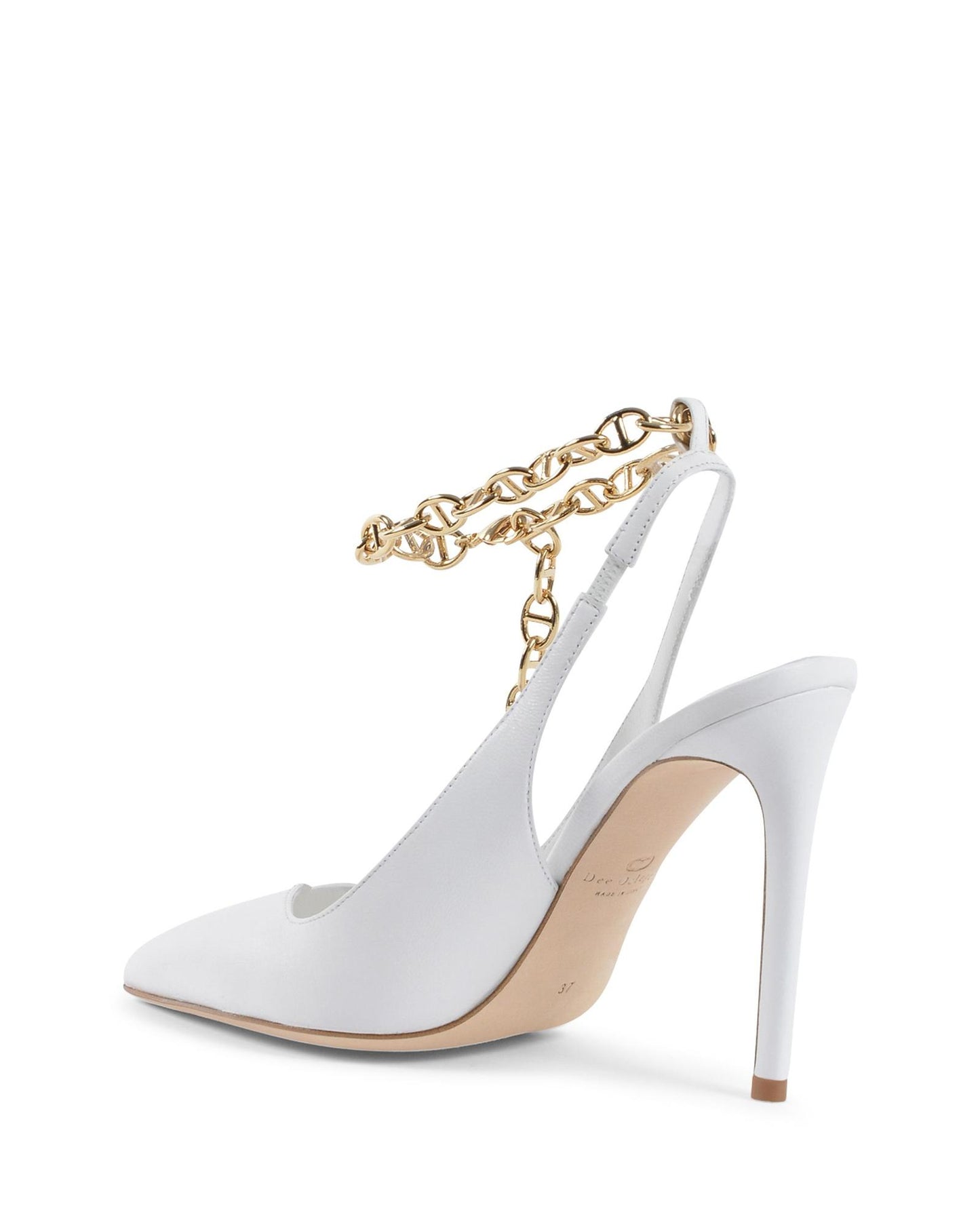 Gold Chain Embellished  Decollete Pump - 37.5 EU