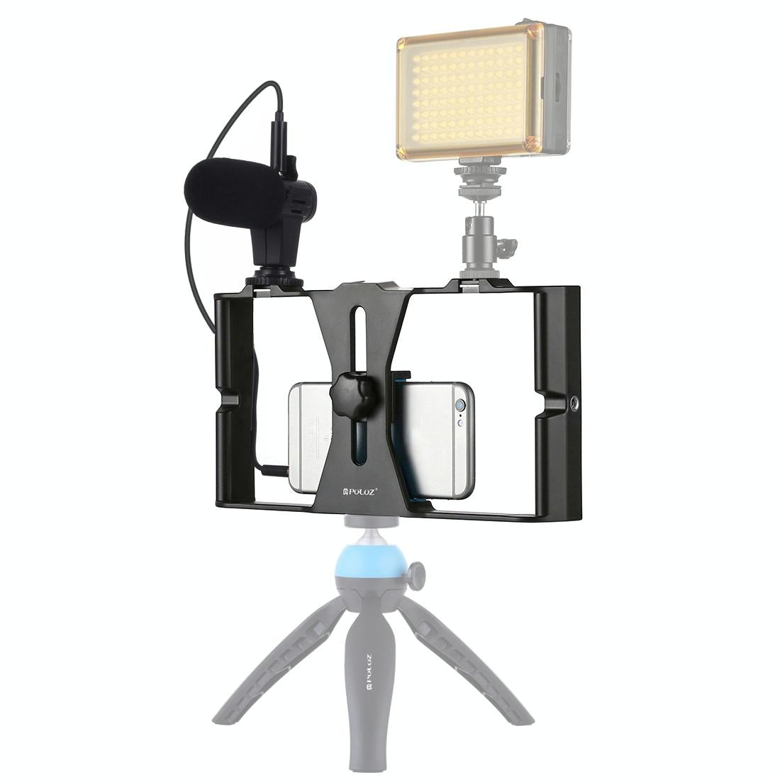 Smartphone Video Rig & Microphone Kit For Live Broadcast - Compatible With Iphone Galaxy Huawei Xiaomi Htc Lg Google And More