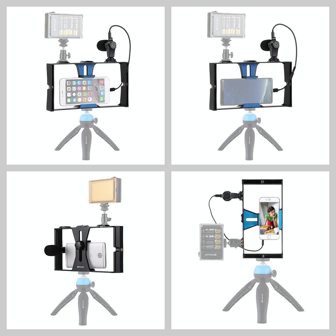 Smartphone Video Rig & Microphone Kit For Live Broadcast - Compatible With Iphone Galaxy Huawei Xiaomi Htc Lg Google And More