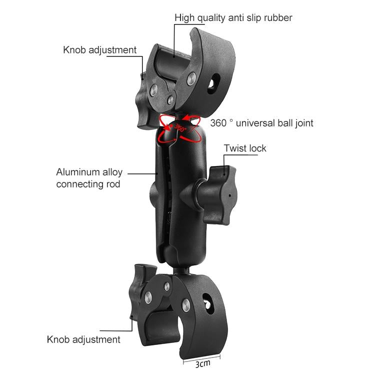 18Cm Dual Head Motorcycle Handlebar Mount