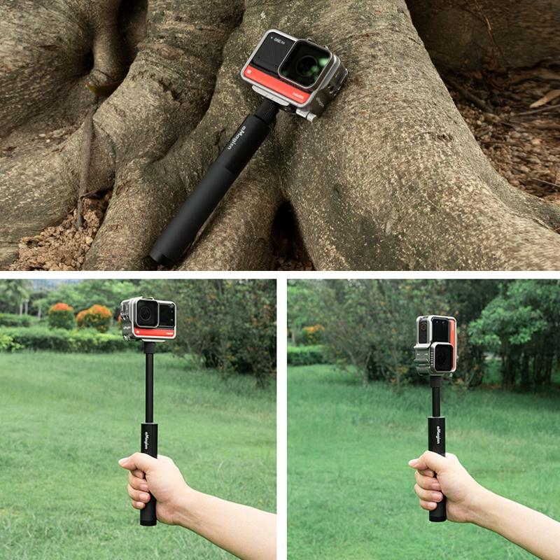 70Cm Straight Pull Selfie Stick For Sports Cameras With 3 Jaw Screw