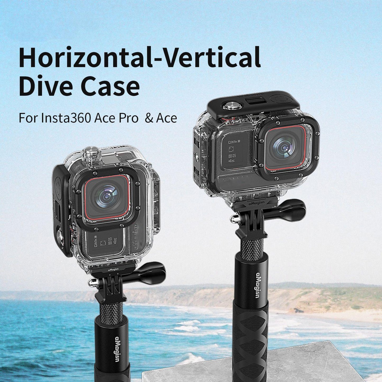 60M Waterproof Dive Shell For Magisn Camera - Horizontal & Vertical Shooting