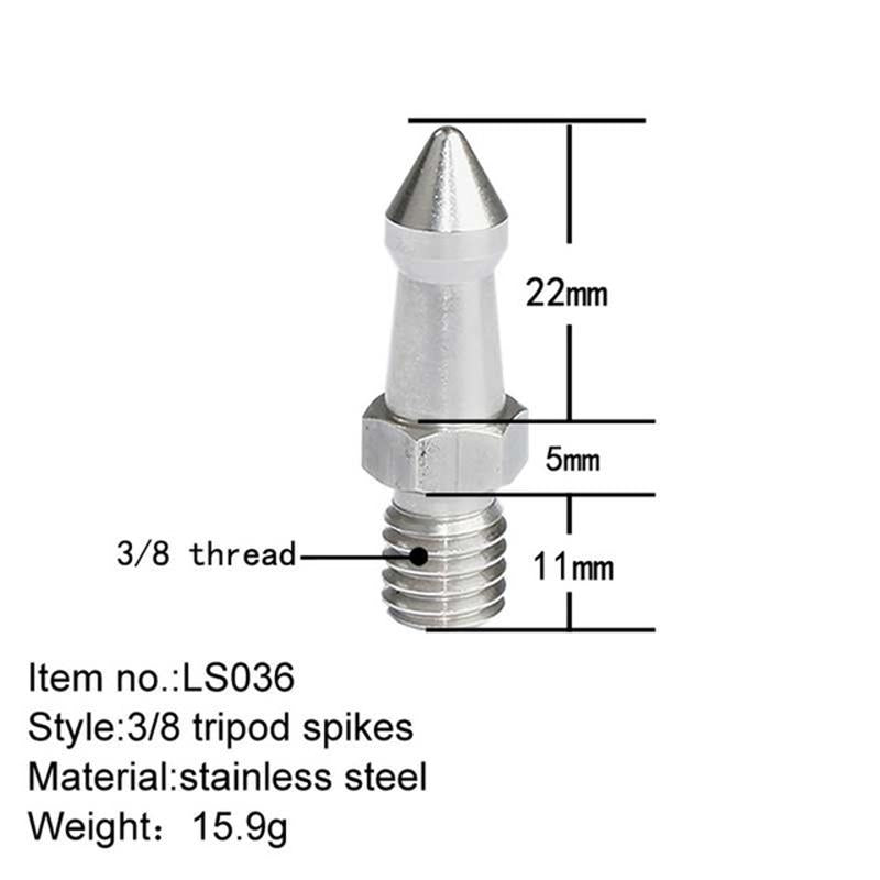 2 Stainless Steel 3 / 8 Feet Screws For Slr Tripod