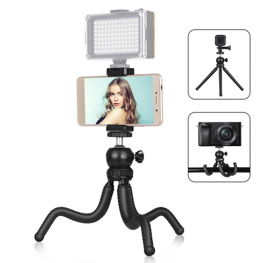 Flexible Mini Octopus Tripod With Ball Head And Phone Clamp