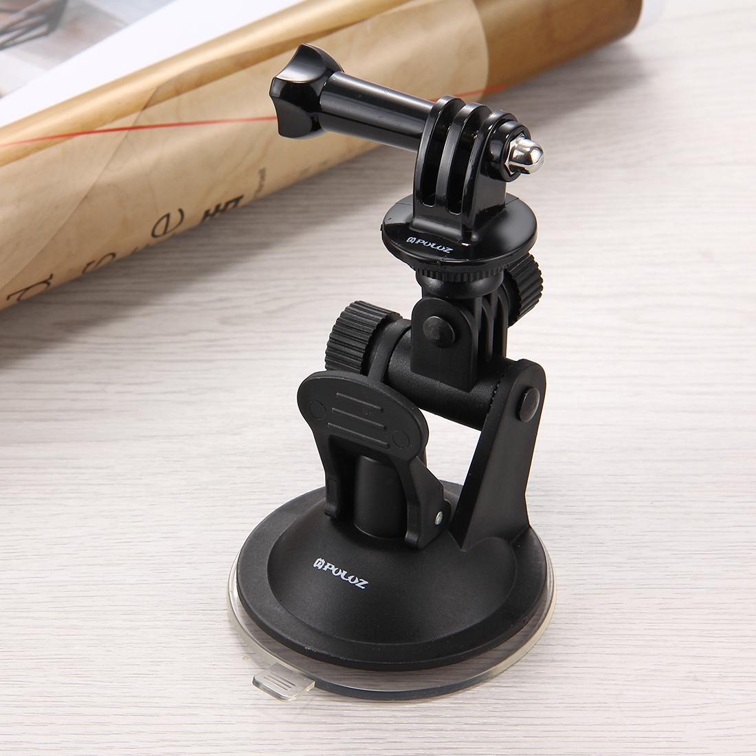 Universal Suction Cup Mount For Action Cameras With Tripod Adapter And Storage Bag