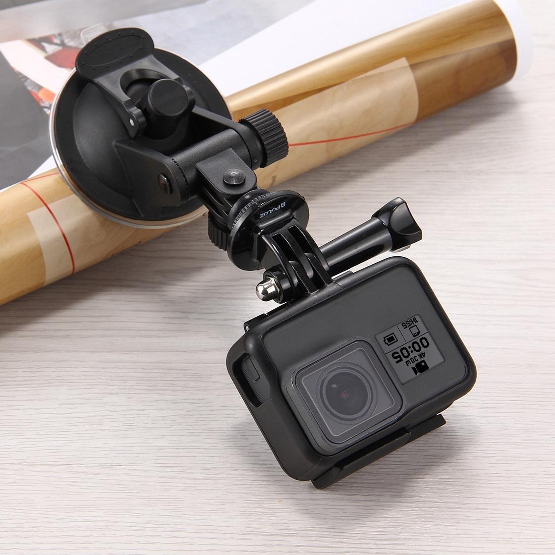 Universal Suction Cup Mount For Action Cameras With Tripod Adapter And Storage Bag