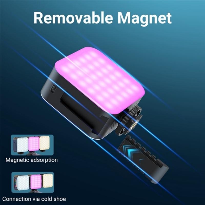 Mini Rgb Video Lamp With Magnetic Adsorption For Live Broadcast