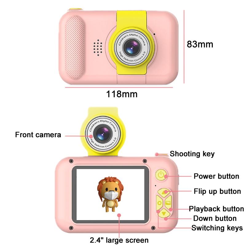 Reversible Mini Hd Child Camera - Blue Lens