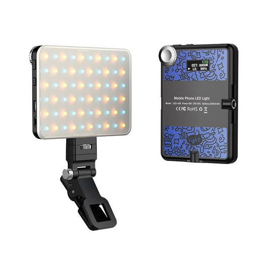 Rechargeable Clip Fill Light - 60 Leds 3 Light Modes Front & Back Clip A Type Blue