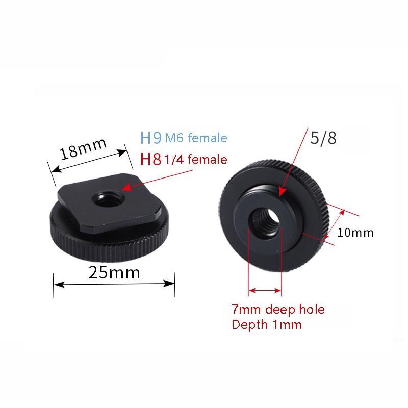 2-Pack Aluminum Hot Shoe Adapter 5 / 8 Male To M6 Female