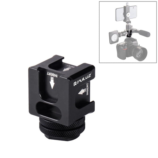 Aluminum 4-Head Hot Shoe Mount Adapter For Microphone And Flash Light