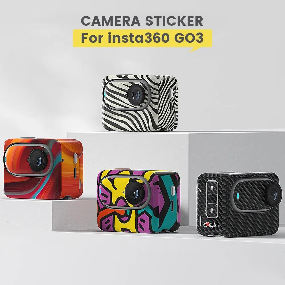 Carbon Fiber Style Body Sticker For Insta360 Go 3 Action Camera