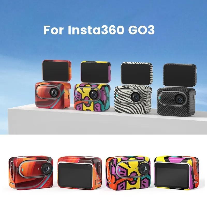 Carbon Fiber Style Body Sticker For Insta360 Go 3 Action Camera