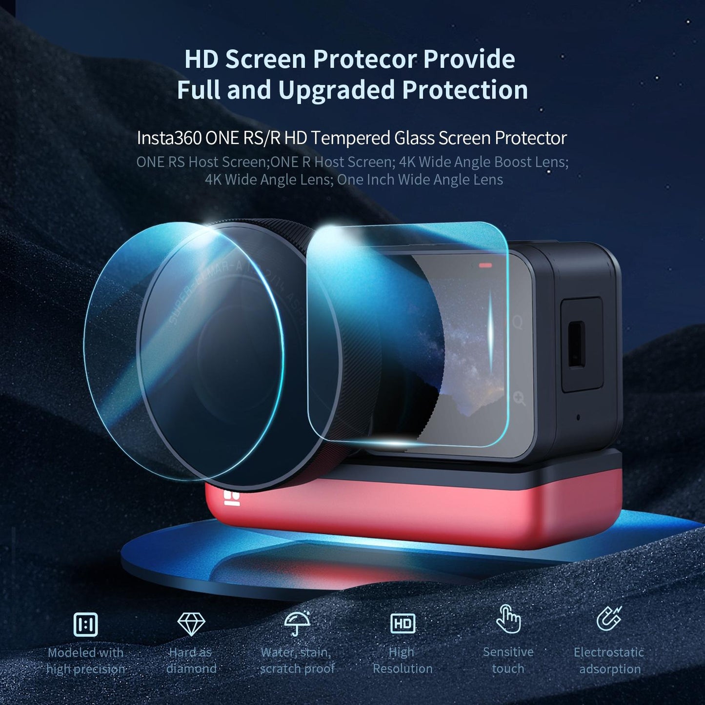 Tempe Film Screen Protector For Insta360 One Rs / R Host - 2 Sets