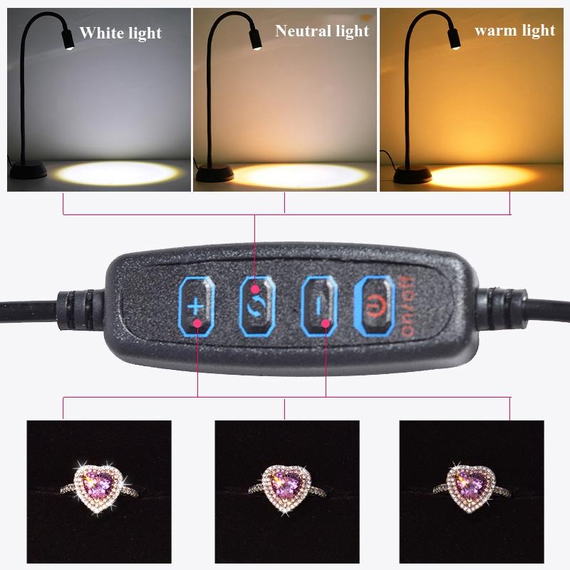 Adjustable Double-Head Led Jewelry Table Lamp For Live Photos