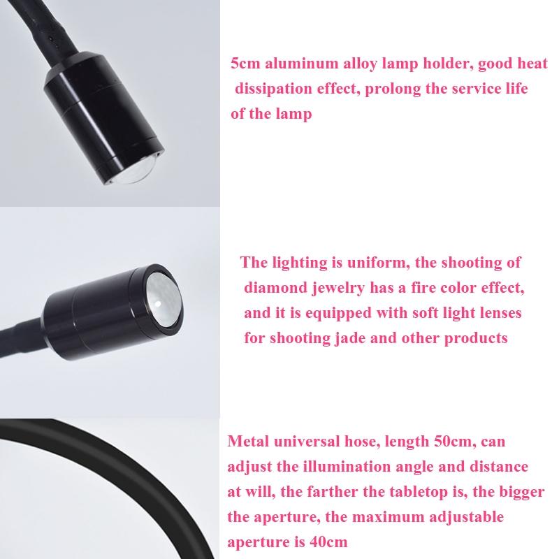 Adjustable Double-Head Led Jewelry Table Lamp For Live Photos