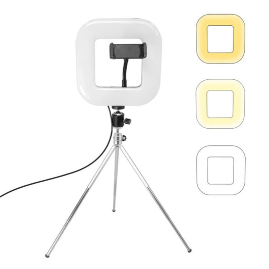 Dimmable Square Led Light With Tripod And Phone Holder