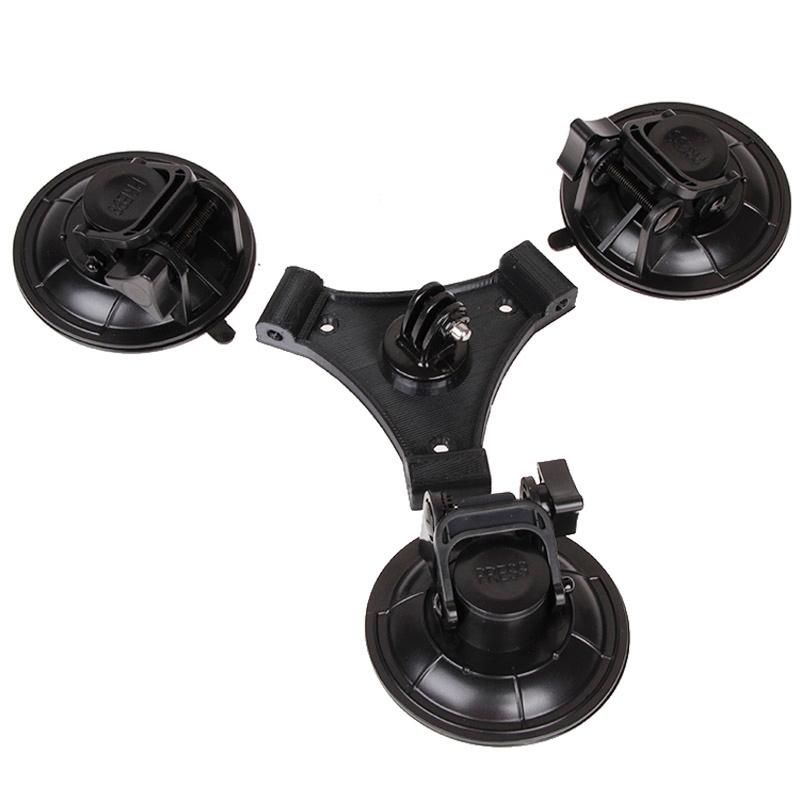 Triangle Suction Cup Mount For Action Cameras With Screwdriver