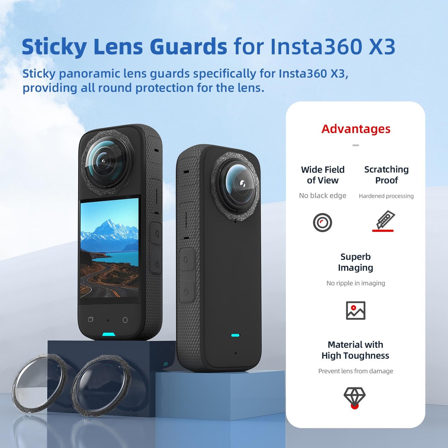 2-In-1 Insta360 X3 Lens Guard For Mobility Camera