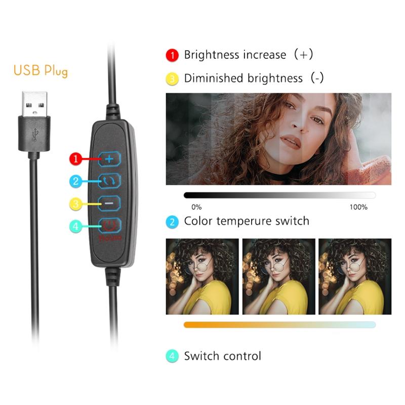 8 Three-Colour Photography Flat-Panel Live Fill Light - 0.5M Bracket & Bluetooth Remote