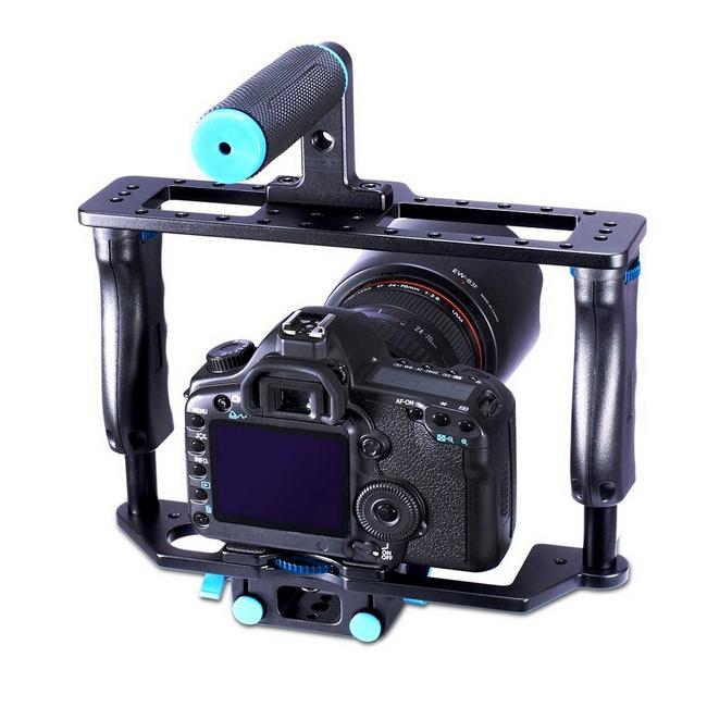 Camera Stabilizer With Protective Cage Handle And Top Set