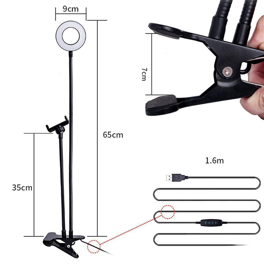 Selfie Ring Light With Phone Holder And Lazy Bracket - Perfect For Live Streaming And Broadcasts