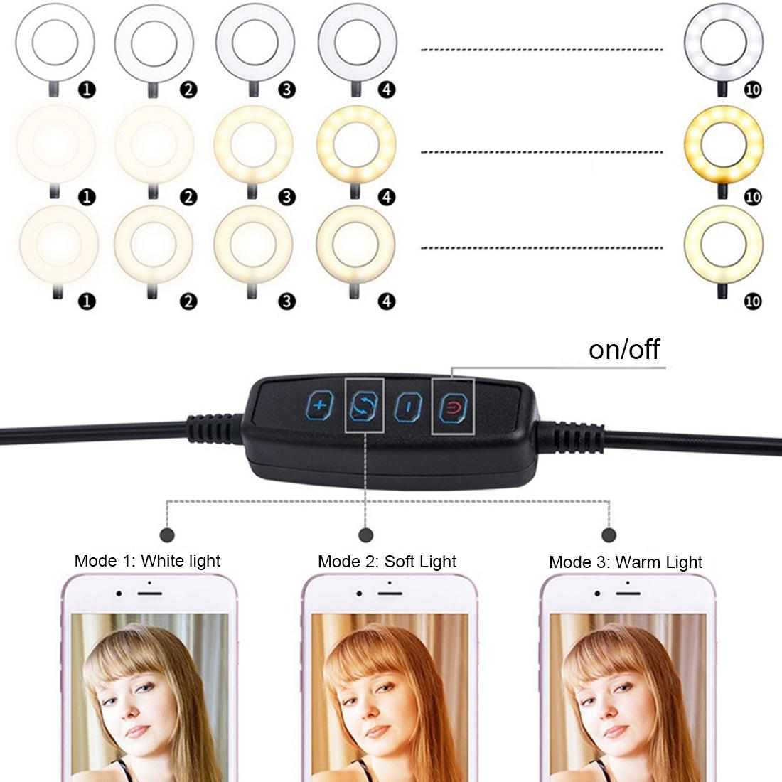 Selfie Ring Light With Phone Holder And Lazy Bracket - Perfect For Live Streaming And Broadcasts