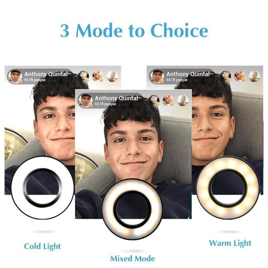 Selfie Ring Light With Phone Holder And Lazy Bracket - Perfect For Live Streaming And Broadcasts