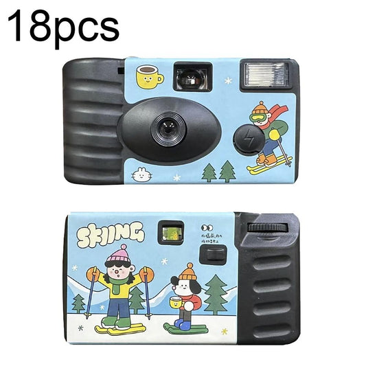 18 Retro Film Camera Stickers - Waterproof & Decorative No Camera