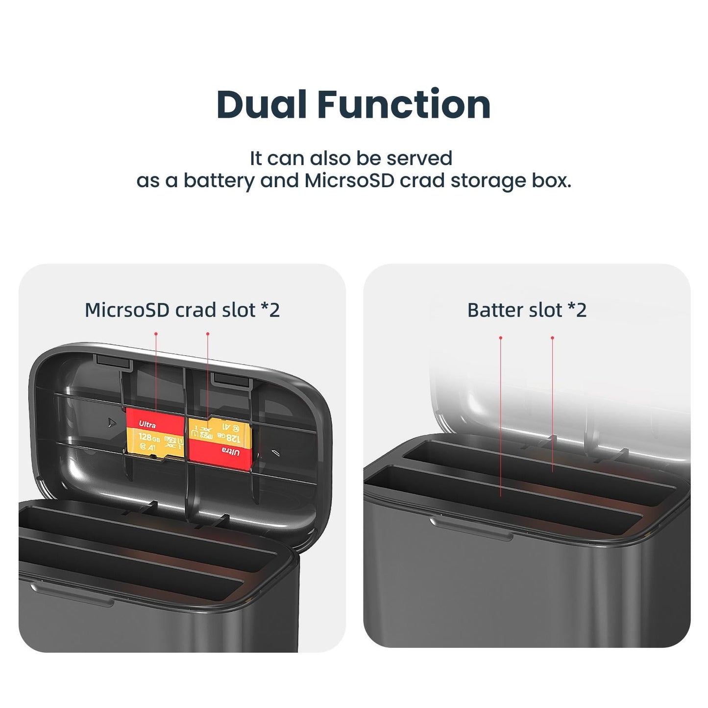 Fast Charge Battery Box For Sports Camera Accessories