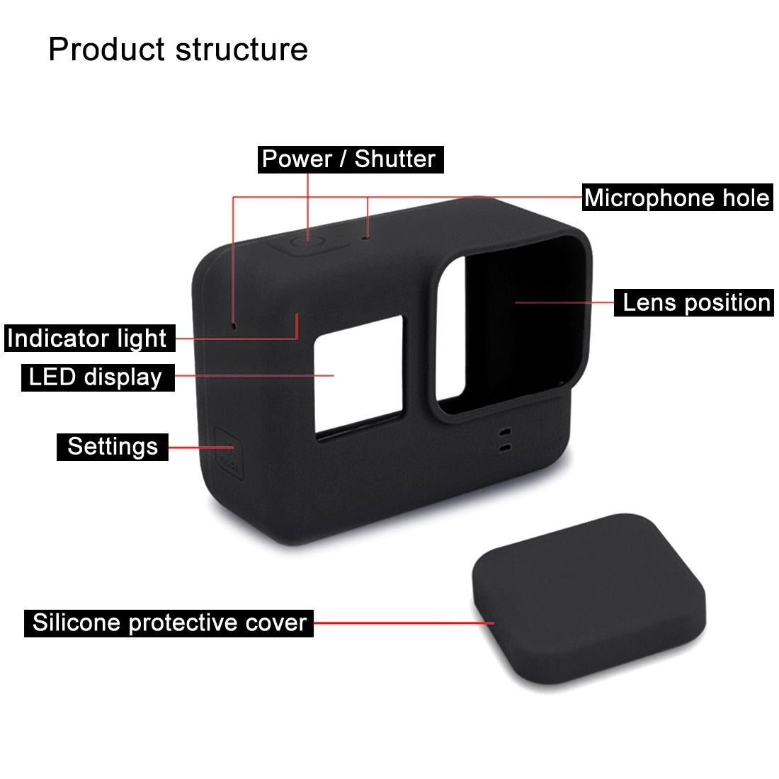Gopro Hero7 Silicone Case With Lens Cover