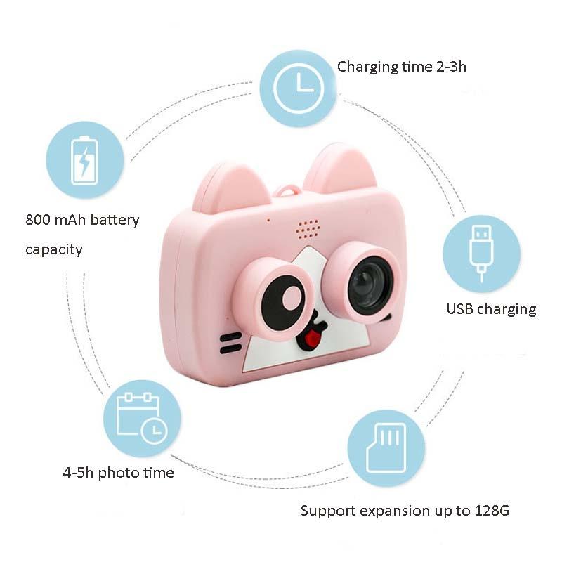 2.0 Hd Screen Wifi Children'S Digital Camera With 12Mp Cartoon Design And Fun Photography - 2 Screen Wifi Cartoon Design Fun Photography