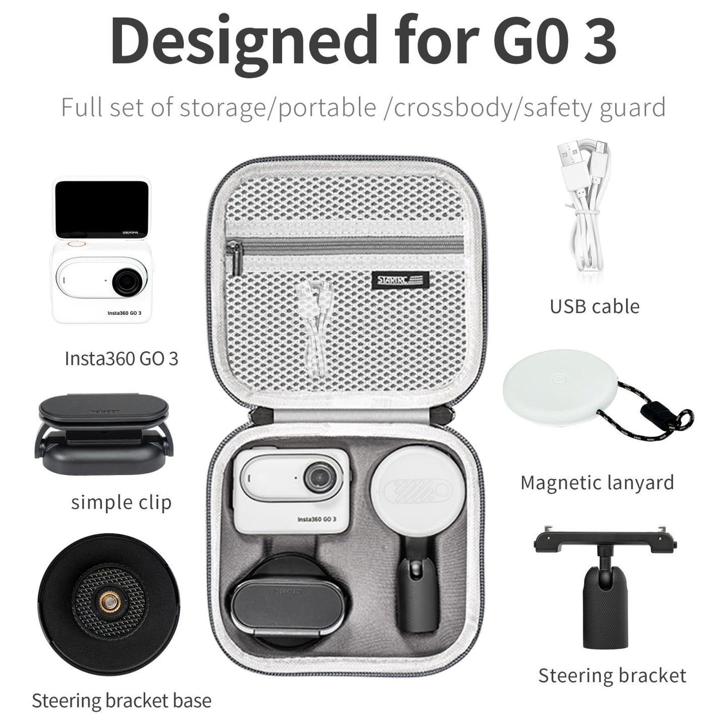 Insta360 Go 3 Portable Storage Case - Pu Material