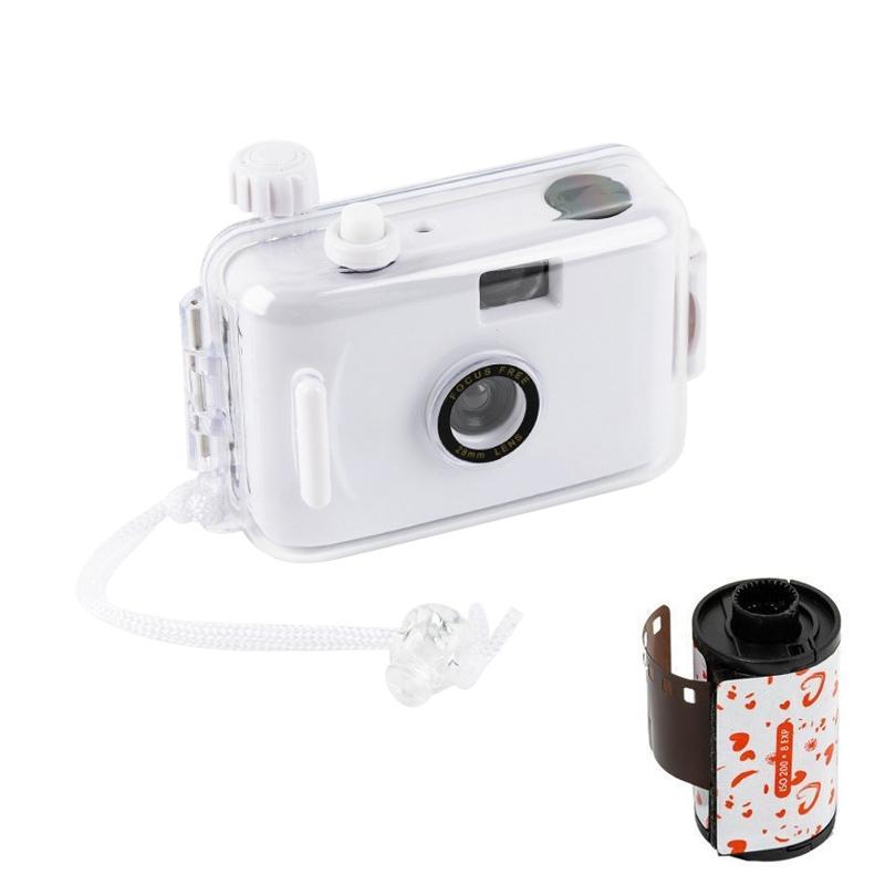 Retro Waterproof Camera With Disposable Film - Cute White Shell