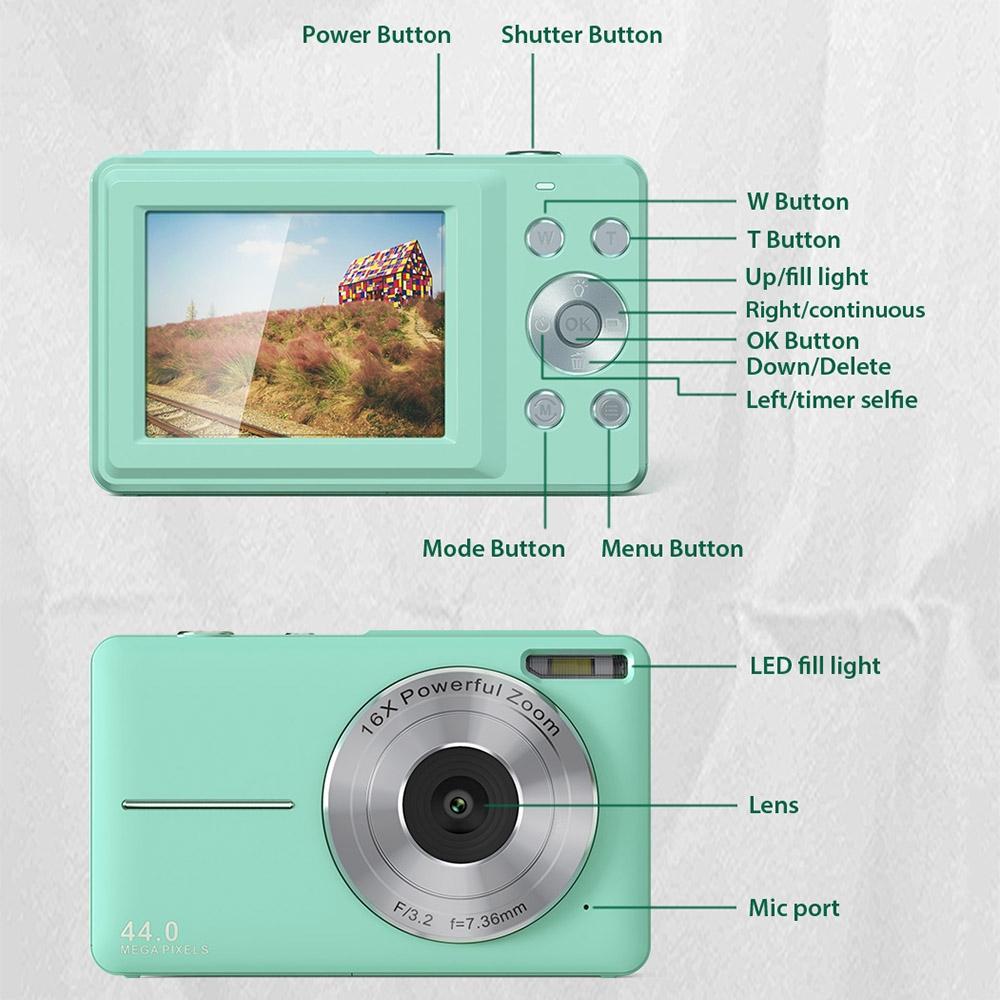 Mini Children Photography Camera - 2.4-Inch Hd 16X Zoom