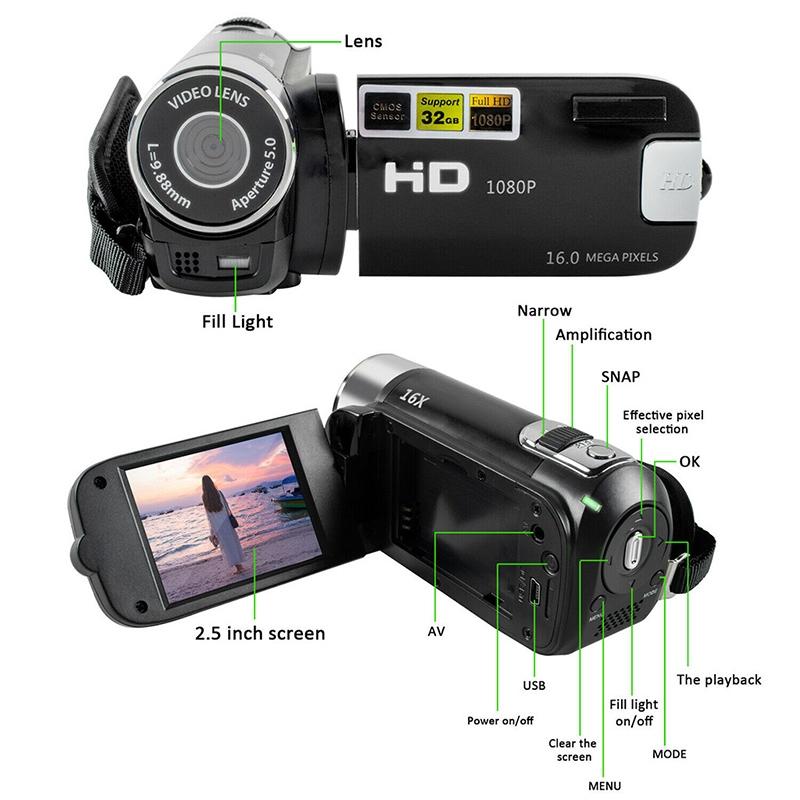 16Mp Hd Digital Camera With 16X Zoom For Home And Travel