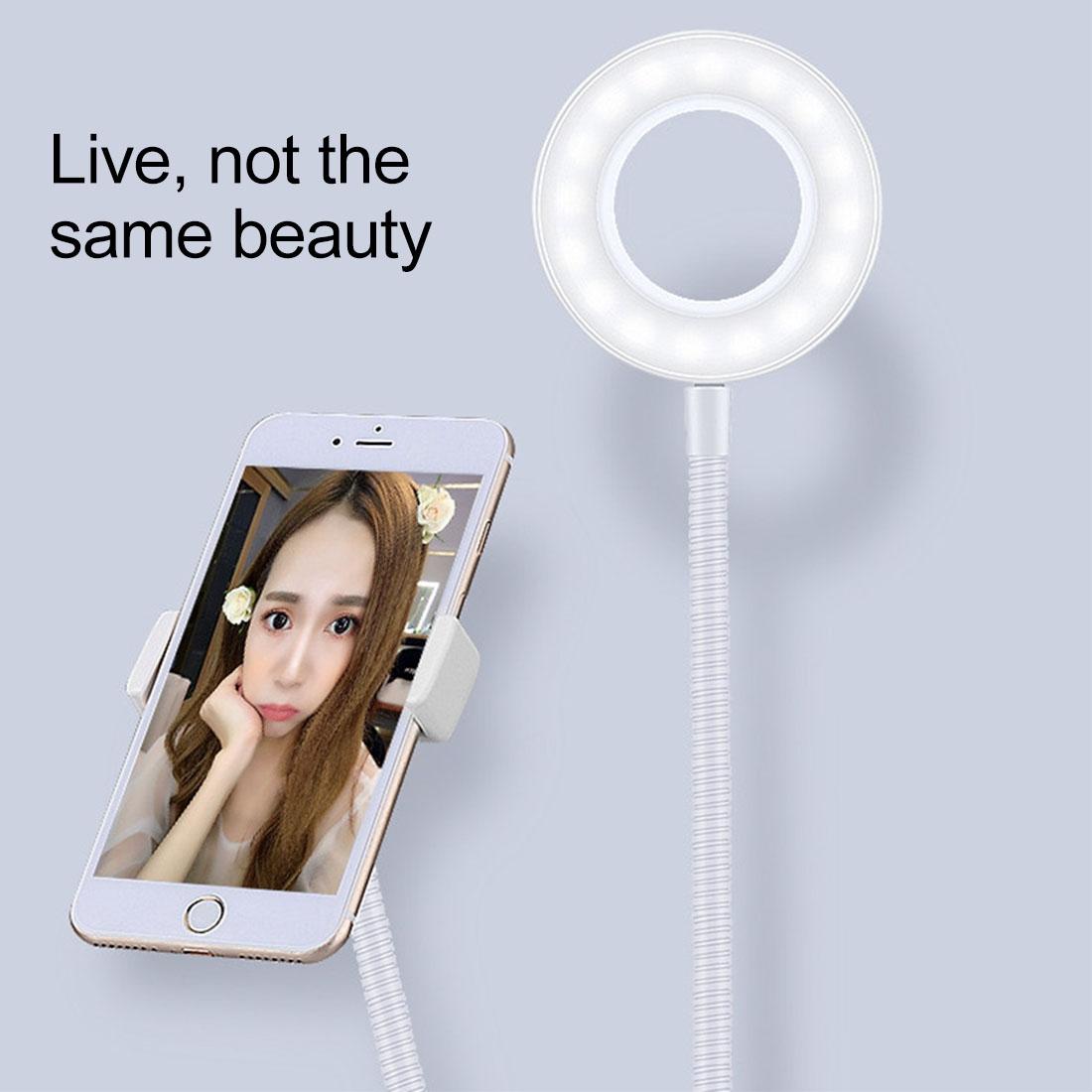 Universal Cell Phone Holder With Selfie Ring Light For Studio Recording And Live Broadcast