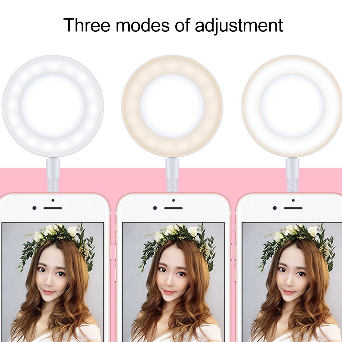 Universal Cell Phone Holder With Selfie Ring Light For Studio Recording And Live Broadcast