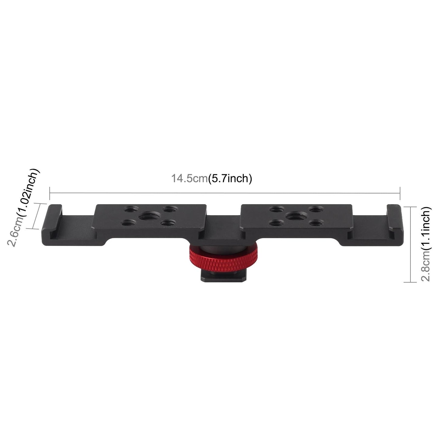 Triple Cold Shoe Bracket Mount - Black