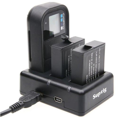 Remote Control Charger For Dual Batteries With Usb Cable For Gopro Hero7 / 6 / 5