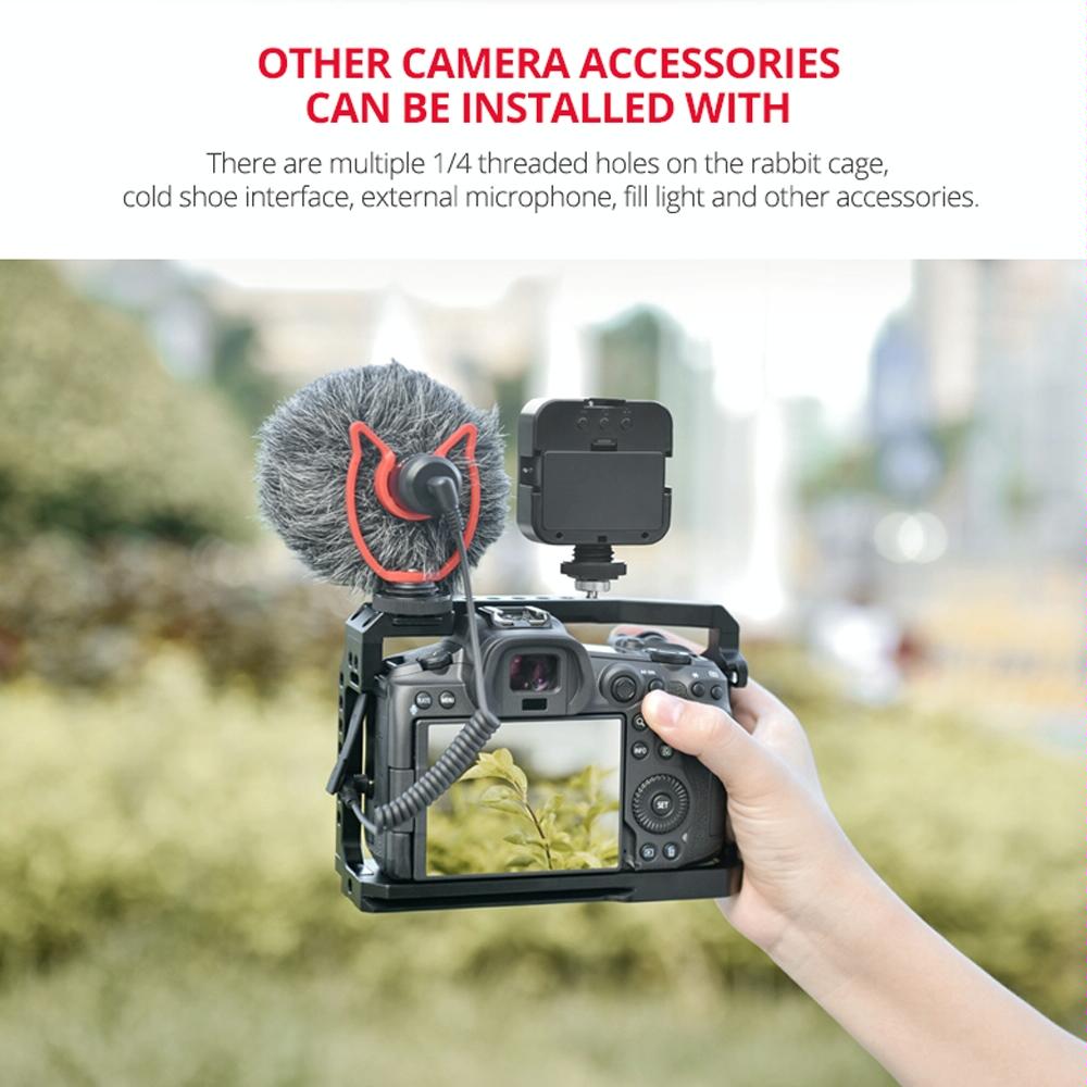 Video Camera Cage Stabilizer For Canon Eos R5 / R6 / R - Black