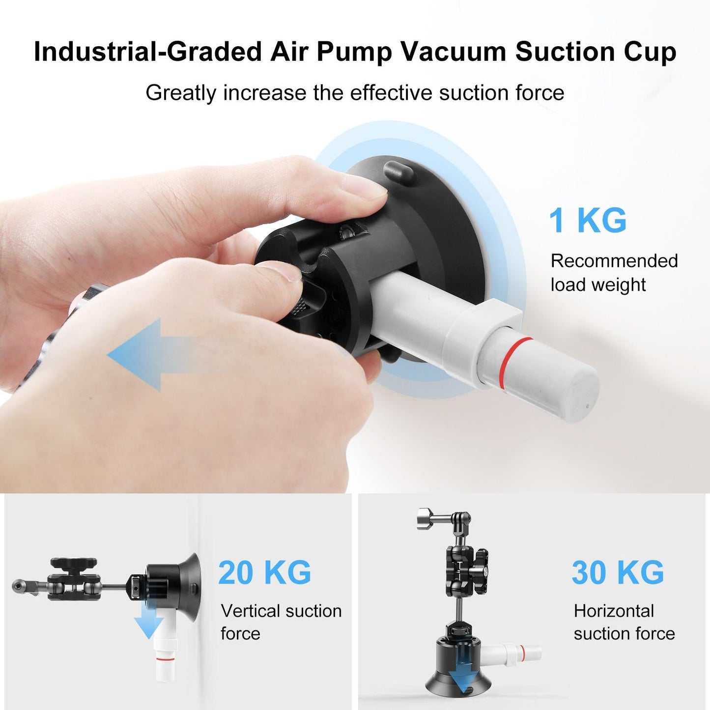 Aluminum Alloy 3 Car Suction Cup Mount